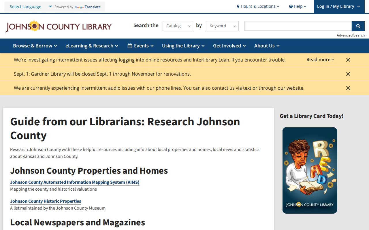 Johnson County Library house history research guide for an Overland Park address